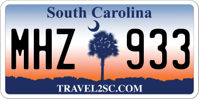 SC license plate MHZ933