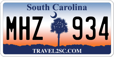SC license plate MHZ934
