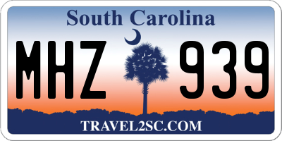SC license plate MHZ939