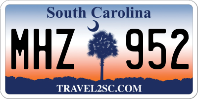 SC license plate MHZ952