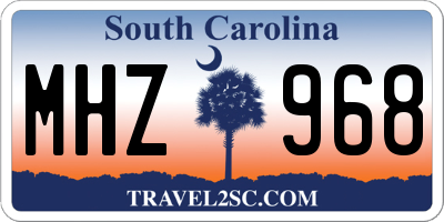 SC license plate MHZ968