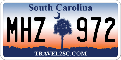 SC license plate MHZ972