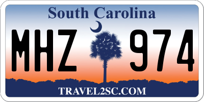 SC license plate MHZ974