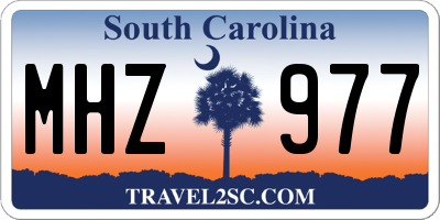 SC license plate MHZ977