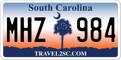 SC license plate MHZ984