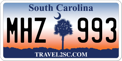 SC license plate MHZ993