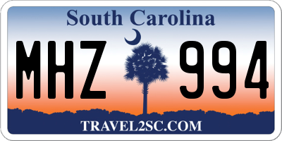 SC license plate MHZ994