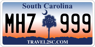 SC license plate MHZ999