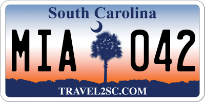 SC license plate MIA042
