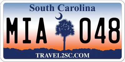 SC license plate MIA048