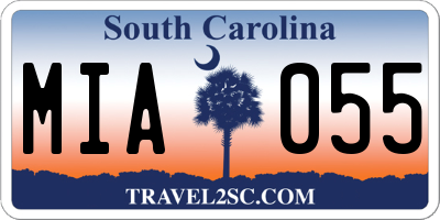 SC license plate MIA055