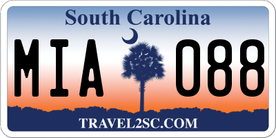 SC license plate MIA088