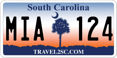 SC license plate MIA124