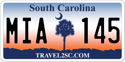 SC license plate MIA145