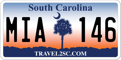 SC license plate MIA146