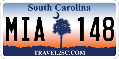 SC license plate MIA148