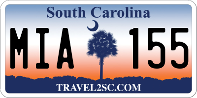 SC license plate MIA155