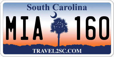SC license plate MIA160
