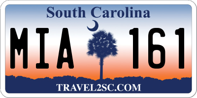 SC license plate MIA161
