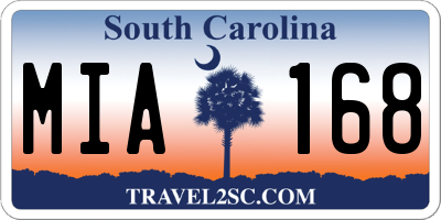 SC license plate MIA168