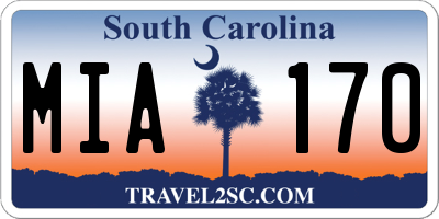 SC license plate MIA170