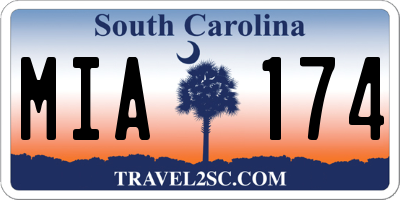 SC license plate MIA174
