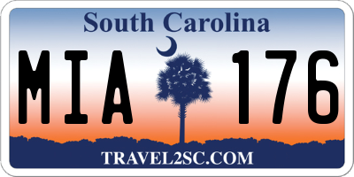 SC license plate MIA176
