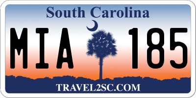 SC license plate MIA185