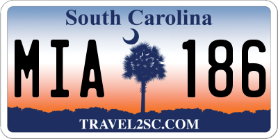SC license plate MIA186