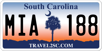 SC license plate MIA188