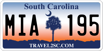 SC license plate MIA195