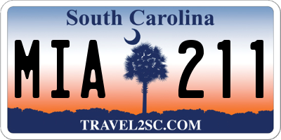 SC license plate MIA211