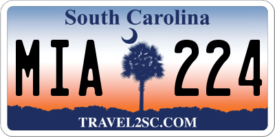 SC license plate MIA224