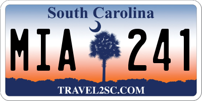 SC license plate MIA241