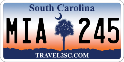 SC license plate MIA245