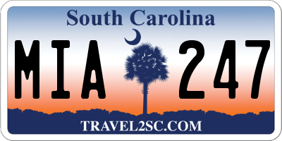 SC license plate MIA247