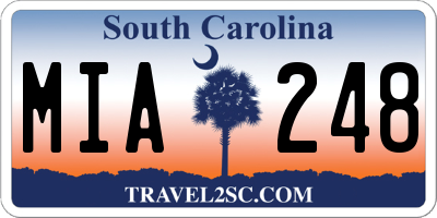 SC license plate MIA248