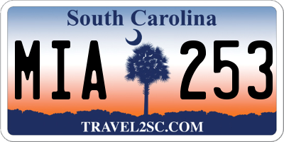 SC license plate MIA253