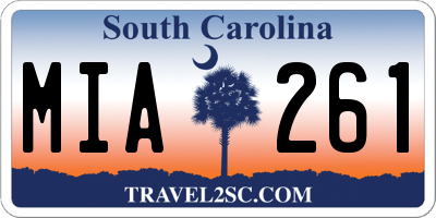 SC license plate MIA261