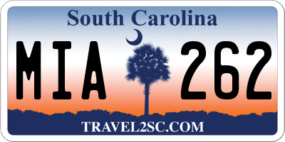 SC license plate MIA262