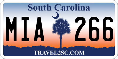 SC license plate MIA266