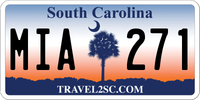 SC license plate MIA271