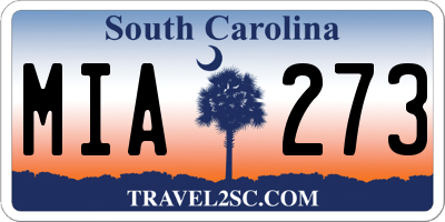 SC license plate MIA273