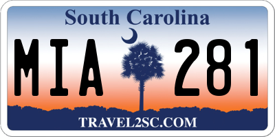 SC license plate MIA281