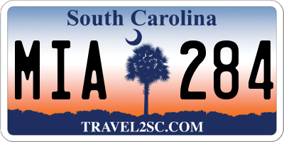 SC license plate MIA284