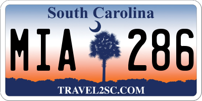 SC license plate MIA286