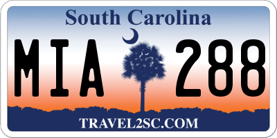 SC license plate MIA288
