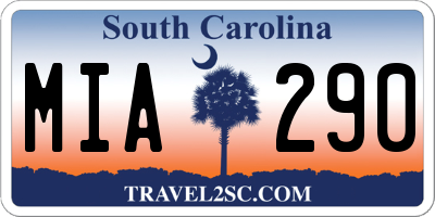 SC license plate MIA290