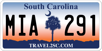 SC license plate MIA291