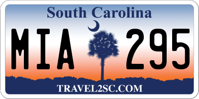 SC license plate MIA295
